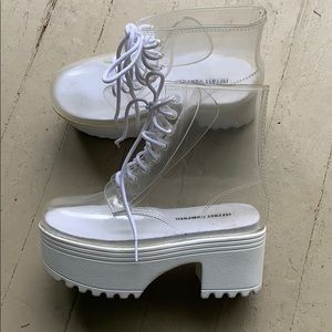 Jeffrey Campbell clear rain boots